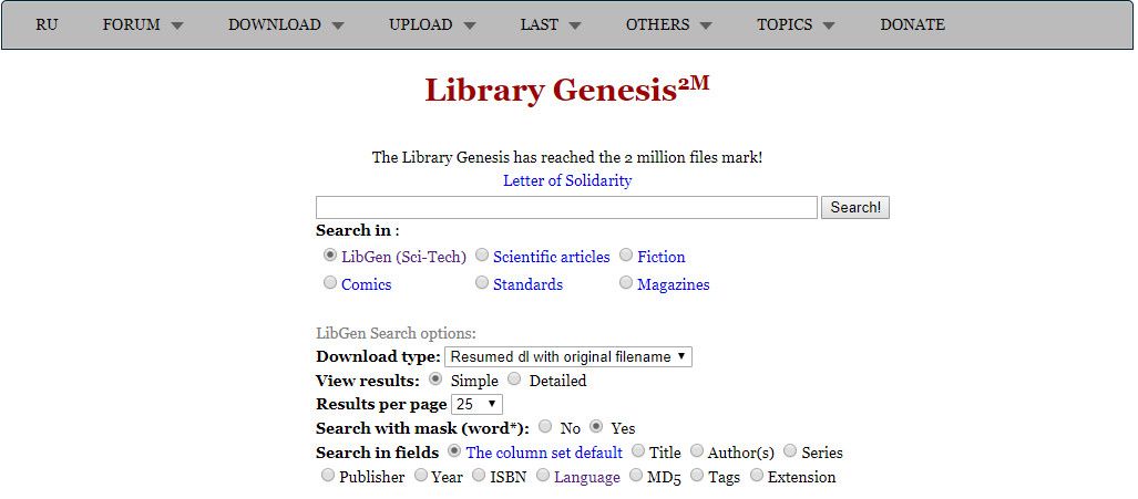 专业电子书神器：Library Genesis，但愿此网站万世不倒