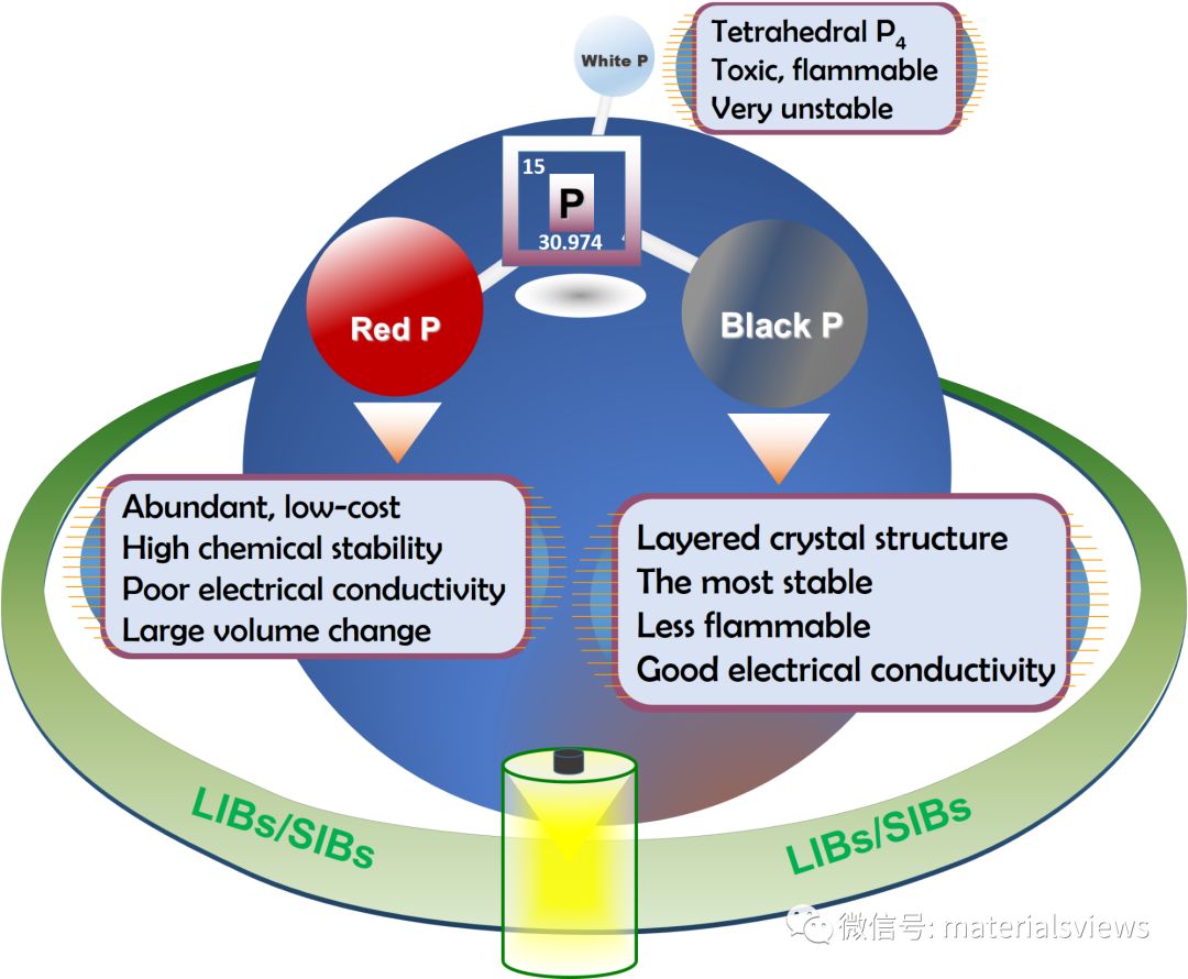 高性能锂离子/钠离子电池磷基负极材料：最新研究进展及展望