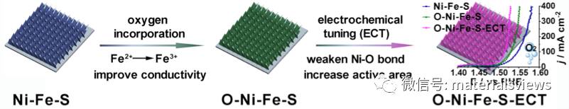 Ni-Fe-S类非晶超薄纳米片用于大电流下高效电催化产氧
